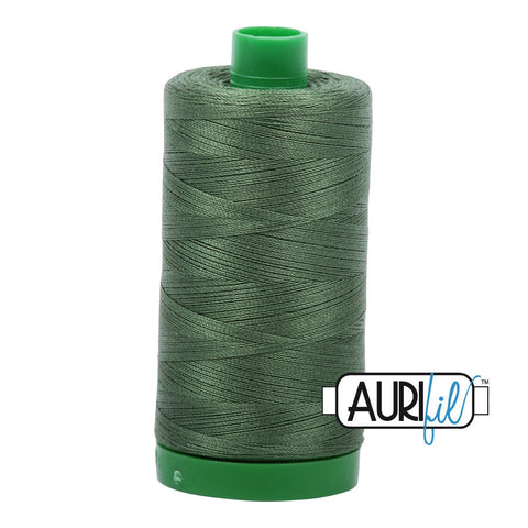 AURIFIL 2890 Very Dark Grass Green MAKO 40 Weight Wt 1000m 1094y Spool Quilt Cotton Quilting Thread