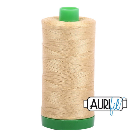 AURIFIL 2915 Very Light Brass MAKO 40 Weight Wt 1000m 1094y Spool Quilt Cotton Quilting Thread