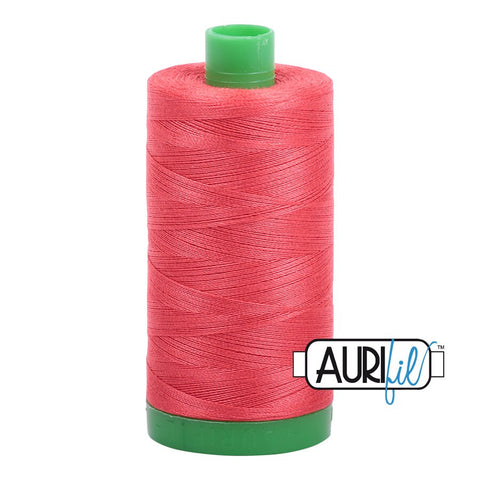 AURIFIL 5002 Medium Red MAKO 40 Weight Wt 1000m 1094y Spool Quilt Cotton Quilting Thread