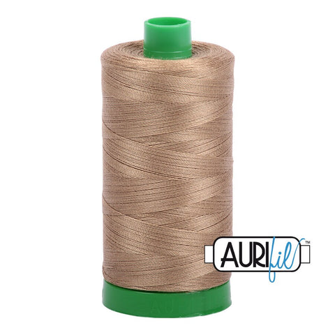 AURIFIL 6010 Toast Brown MAKO 40 Weight Wt 1000m 1094y Spool Quilt Cotton Quilting Thread