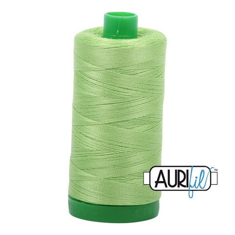 AURIFIL 5017 Shining Green Lime MAKO 40 Weight Wt 1000m 1094y Spool Quilt Cotton Quilting Thread
