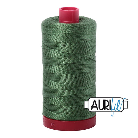 AURIFIL 2890 Very Dark Grass Green MAKO 12 Weight Wt 350M 356Yd Spool Quilt Cotton Quilting Thread