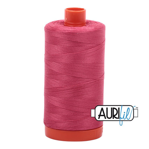 AURIFIL 2440 Medium Peony Pink MAKO 50 Weight Wt 1300m 1422y Spool Quilt Cotton Quilting Thread