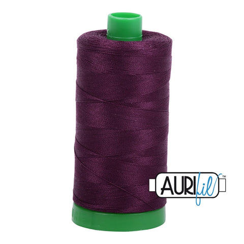 AURIFIL 1240 Very Dark Eggplant Merlot Purple MAKO 40 Weight Wt 1000m 1094y Spool Quilt Cotton Quilting Thread