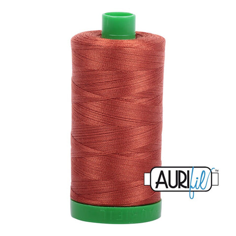 AURIFIL 2350 Copper Red Rust MAKO 40 Weight Wt 1000m 1094y Spool Quilt Cotton Quilting Thread