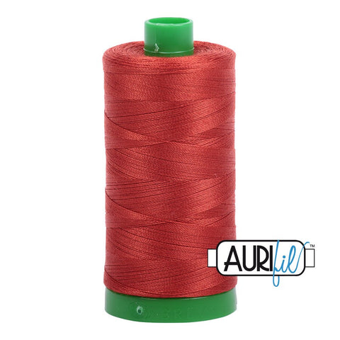 AURIFIL 2395 Pumpkin Spice Deep Orange Red Rust MAKO 40 Weight Wt 1000m 1094y Spool Quilt Cotton Quilting Thread