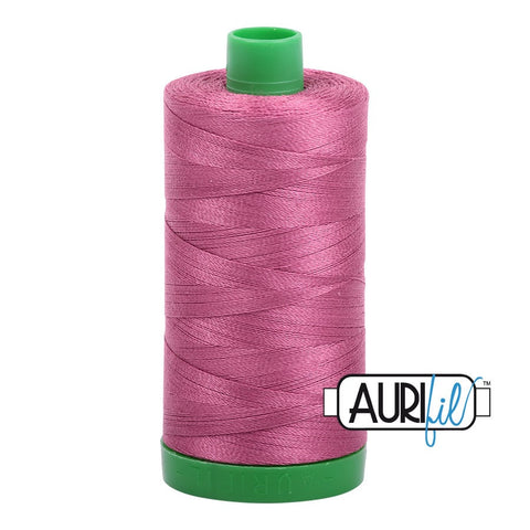 AURIFIL 2450 Rose Deep Mauve Pink MAKO 40 Weight Wt 1000m 1094y Spool Quilt Cotton Quilting Thread