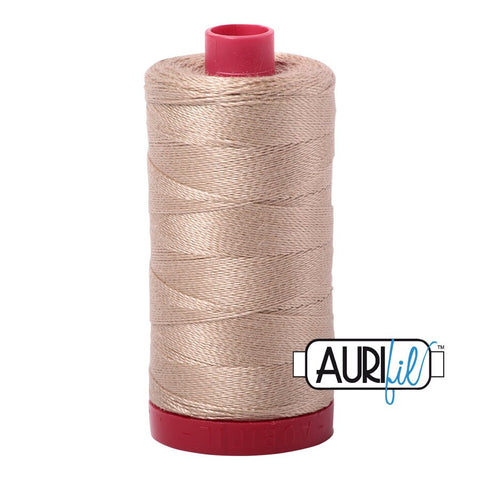 AURIFIL 2326 Sand Light Brown Tan MAKO 12 Weight Wt 350M 356Yd Spool Quilt Cotton Quilting Thread