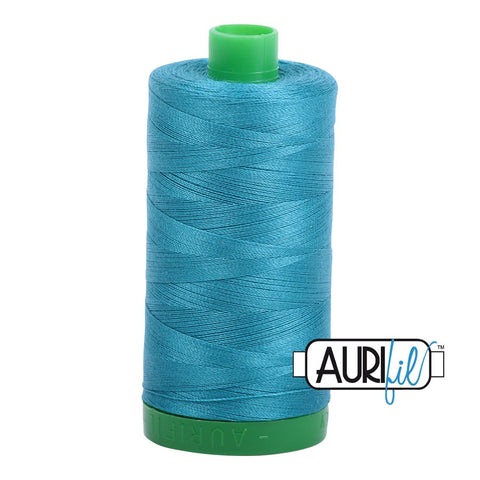 AURIFIL 4182 Dark Turquoise Blue MAKO 40 Weight Wt 1000m 1094y Spool Quilt Cotton Quilting Thread