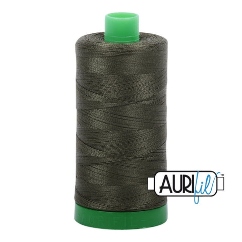 AURIFIL 5012 Dark Green Deep Army MAKO 40 Weight Wt 1000m 1094y Spool Quilt Cotton Quilting Thread
