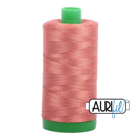 AURIFIL 6728 Cinnabar MAKO 40 Weight Wt 1000m 1094y Spool Red Orange Brown Cinnamon Quilt Cotton Quilting Thread