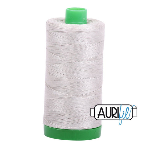 AURIFIL 6724 Moonshine MAKO 40 Weight Wt 1000m 1094y Spool Light Soft Grey Gray Quilt Cotton Quilting Thread