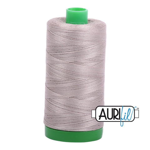 AURIFIL 6730 Steampunk MAKO 40 Weight Wt 1000m 1094y Spool Light Soft Grey Gray Neutral Quilt Cotton Quilting Thread