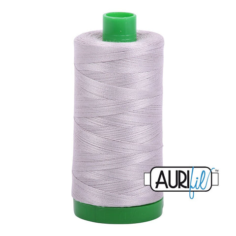 AURIFIL 6727 Xanadu MAKO 40 Weight Wt 1000m 1094y Spool Light Purple Grey Gray Silver Neutral Quilt Cotton Quilting Thread
