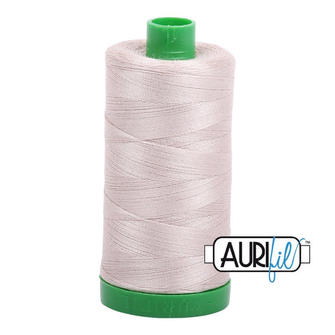 AURIFIL 6711 Pewter MAKO 40 Weight Wt 1000m 1094y Light Tan Grey Gray Spool Quilt Cotton Quilting Thread