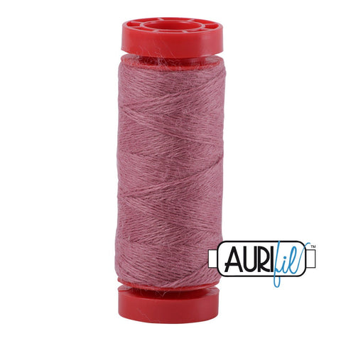 Aurifil LANA WOOL 8430 Light Muted Raspberry Pink 12 Weight Wt 50 Meters 54 Yards Spool Quilt Wool Quilting Thread