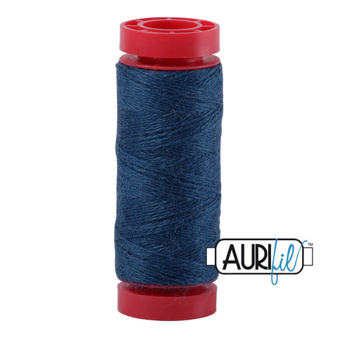 Aurifil LANA WOOL 8820 Dark Teal Blue 12 Weight Wt 50 Meters 54 Yards Spool Quilt Wool Quilting Thread