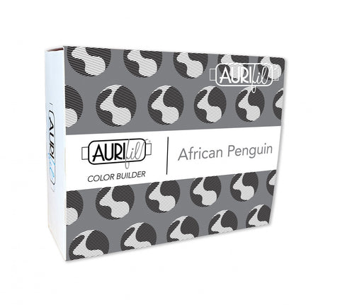 Aurifil AFRICAN PENGUIN Color Builder Mako Cotton 40 Weight Wt Spool 1094y 1000m Black White Gray Quilting Thread Set of 3 2021 2625 2692