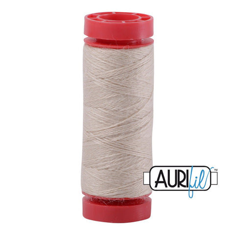 Aurifil LANA WOOL 8339 Light Linen Beige Cream 12 Weight Wt 50 Meters 54 Yards Spool Quilt Wool Quilting Thread