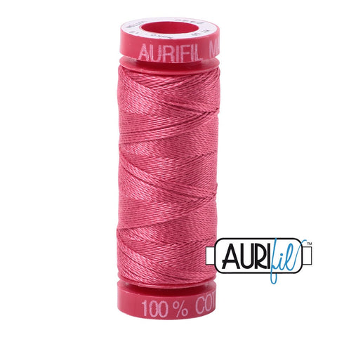 AURIFIL 2440 Peony Medium Pink MAKO 12 Weight Wt 54 Yards Spool Quilt Cotton Quilting Thread