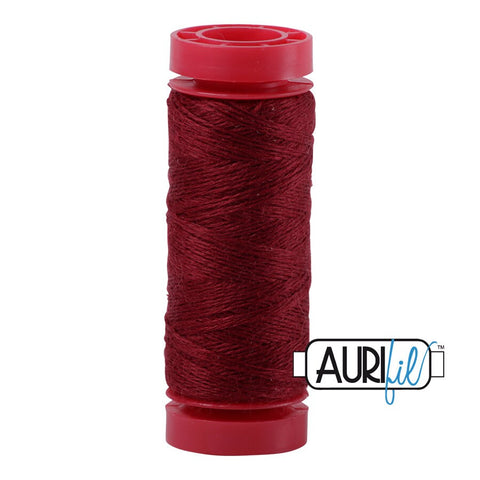 Aurifil LANA WOOL 8435 Marooned Dark Red 12 Weight Wt 50 Meters 54 Yards Spool Quilt Wool Quilting Thread