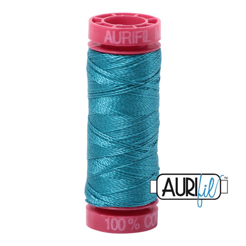 AURIFIL 4182 Dark Turquoise Blue MAKO 12 Weight Wt 54 Yards Spool Quilt Cotton Quilting Thread