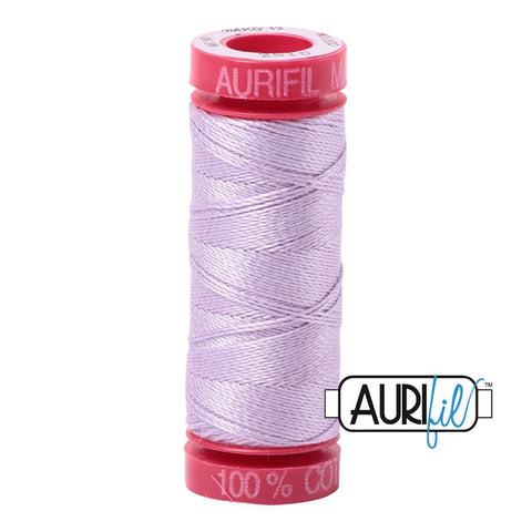 AURIFIL 2510 Light Lilac Purple MAKO 12 Weight Wt 54 Yards Spool Quilt Cotton Quilting Thread