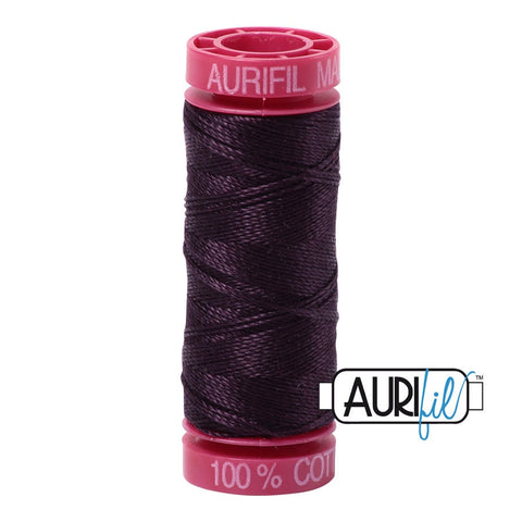 AURIFIL 2570 Aubergine Purple Dark Eggplant MAKO 12 Weight Wt 54 Yards Spool Quilt Cotton Quilting Thread