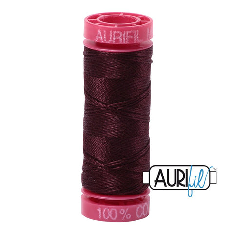 AURIFIL 2468 Dark Wine MAKO 12 Weight Wt 54 Yards Spool Quilt Cotton Quilting Thread