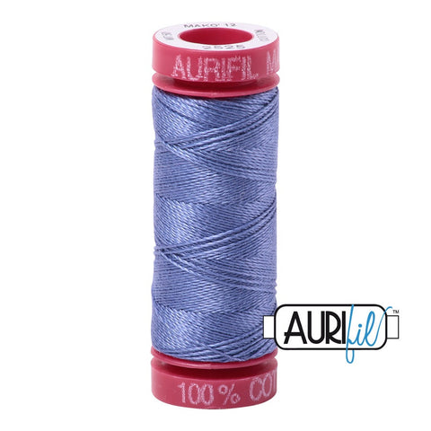 AURIFIL 2525 Dusty Blue Violet Purple MAKO 12 Weight Wt 54 Yards Spool Quilt Cotton Quilting Thread