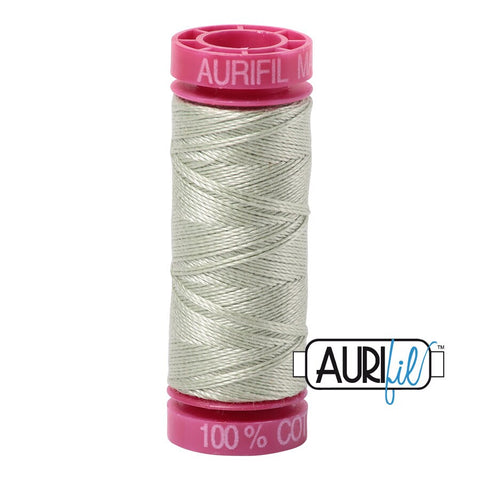AURIFIL 2908 Spearmint Green MAKO 12 Weight Wt 54 Yards Spool Quilt Cotton Quilting Thread