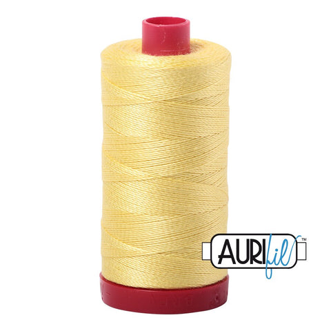 AURIFIL 2115 Lemon Yellow MAKO 12 Weight Wt 350M 356Yd Spool Quilt Cotton Quilting Thread