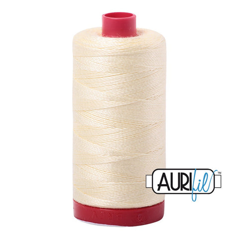 AURIFIL 2110 Light Lemon Yellow MAKO 12 Weight Wt 350M 356Yd Spool Quilt Cotton Quilting Thread
