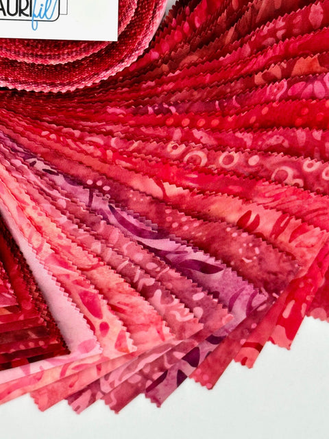 Java Batiks Red Version 2 Batik Jelly Roll 40 2.5 Inch Fabric Strips ST-MASJAB-RED2
