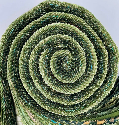 Java Batiks Olive Green Batik Jelly Roll 40 2.5 Inch Fabric Strips ST-MASJAB-OLG