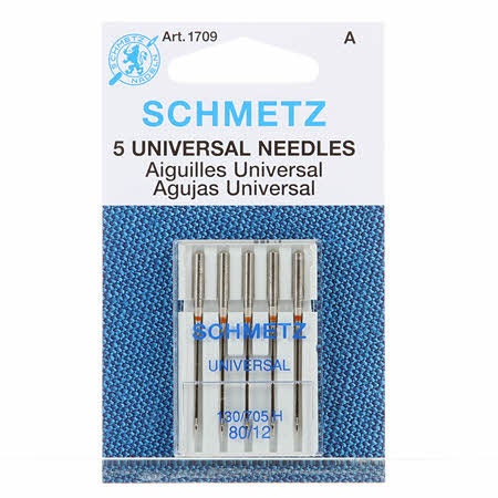 Schmetz Universal Sewing Machine Needle Needles 1709 80/12 5 Pack