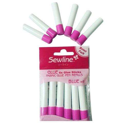 Sewline Glue Pen Refill Blue EPP English Paper Piecing Baste Fabric Glue 6 Pack FAB50063
