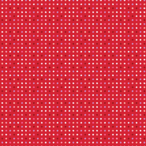 Poppie Cotton Seeing Spots Polka Dot Aqua Blue Pink Green Yellow Shabby Chic Cottage Fabric 9 FQ Fat Quarter Bundle