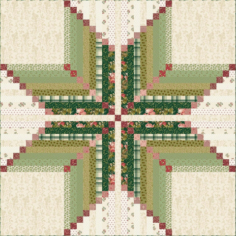 NEW Andover Joy Floral Edyta Sitar Laundry Basket Quilts LBQ Cream Red Tan Green Jelly Roll Fabric Strips
