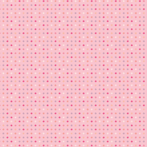 Poppie Cotton Seeing Spots Polka Dot Aqua Blue Pink Green Yellow Shabby Chic Cottage Fabric 9 FQ Fat Quarter Bundle