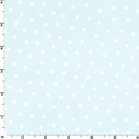 2 YARDS Maywood Little Lambies Woolies Light Aqua White Baby Polka Dot Cotton Flannel Fabric 2 Yard 18506-QW