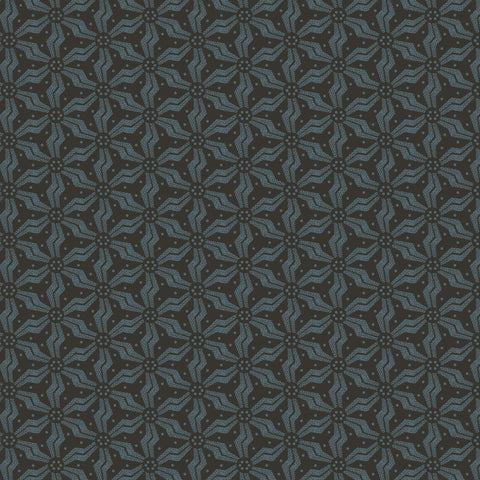 Dark and Stormy Maywood Blue Tan Grey Gray Brown Floral Cotton 10 inch Fabric Layer Cake LC