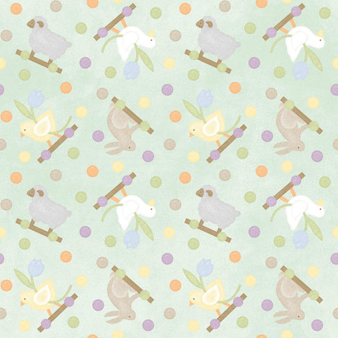 Little Chicks Layer Cake Soft Pastel Palette Maywood Woolies Flannel Teal Green Yellow Peach Teal Cotton Flannel 10 inch Fabric LC