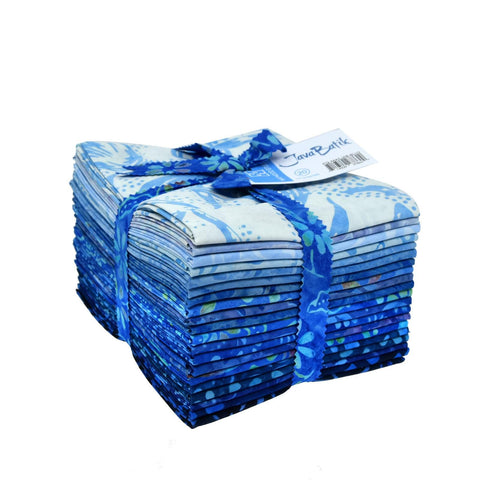 Java Batiks Blue Light to Dark Blue Batik Fabric Fat Quarters 20 Fqs Fabric 18 x 22 FQ-MASJAB-BLU2