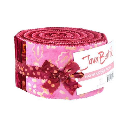 Java Batiks Pink 2 Batik Jelly Roll 40 2.5 Inch Fabric Strips ST-MASJAB-PIN2