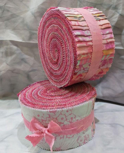 Java Batiks Pink Lemonade Batik Jelly Roll 40 2.5 Inch Fabric Strips ST-MASJAB-PIL