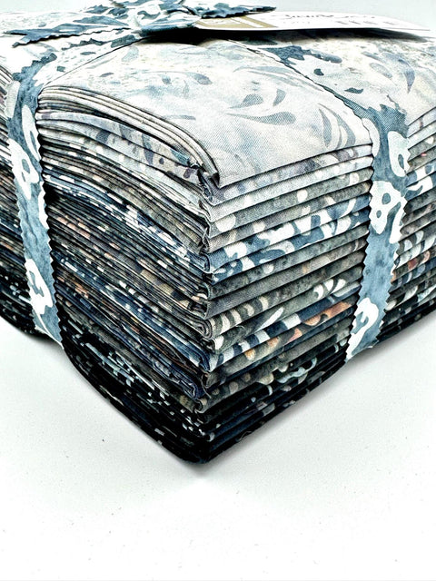 Java Batiks Grey Gray Black Light to Dark Grey Black Batik Fat Quarters 20 Fqs Fabric 18 x 22 FQ-MASJAB-BLA2