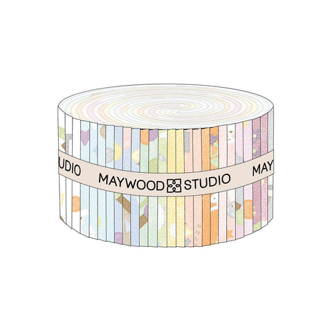 Little Chicks Baby Jelly Roll Maywood Woolies Flannel Blue Green Grey Gray Yellow Peach Cotton Flannel 40 2.5 inch Strips Fabric Jelly Roll