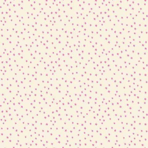 BTY NEW Moda Ruby Star Society RSS Starry Mini Natural Neon Pink Stars on Cream Alexia Abegg Cotton Fabric Yard RS4110-22