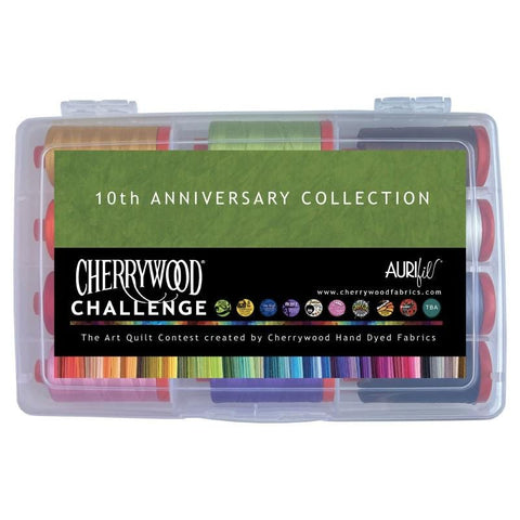 Aurifil Cherrywood Challenge - 10th Anniversary Collection Cotton 50 Weight Large Spool Rainbow Quilting Thread Set of CA50AC12